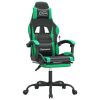 Gaming Chair with Footrest Black and Green Faux Leather