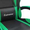 Gaming Chair with Footrest Black and Green Faux Leather