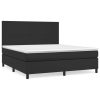 Box Spring Bed with Mattress Black 152×203 cm Queen Faux Leather