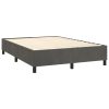 Box Spring Bed with Mattress Dark Grey 152×203 cm Queen Velvet