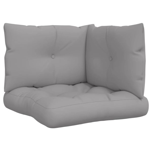Pallet Cushions 3 pcs Grey Fabric