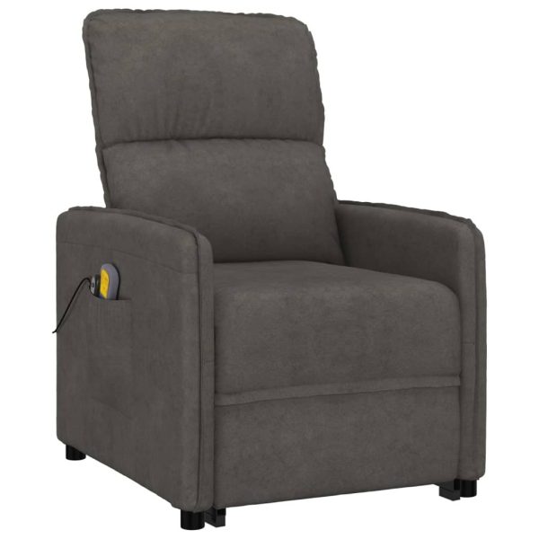 Stand up Massage Chair Dark Grey Microfiber Fabric