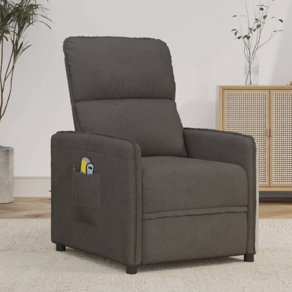 Stand up Massage Chair Dark Grey Microfiber Fabric