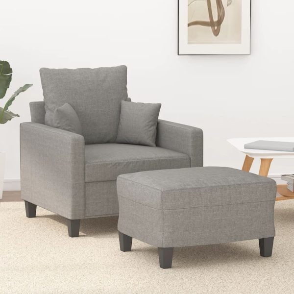 Evington Sofa Chair with Footstool Fabric