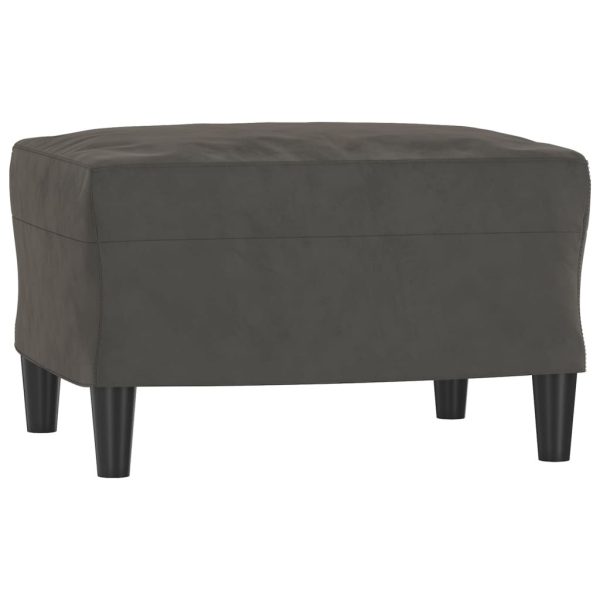 Hessle Sofa Chair with Footstool Dark Grey 60 cm Velvet