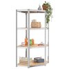 4-Layer Shelves 3 pcs Silver Steel&Engineered Wood