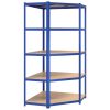 5-Layer Shelves 2 pcs Blue Steel&Engineered Wood
