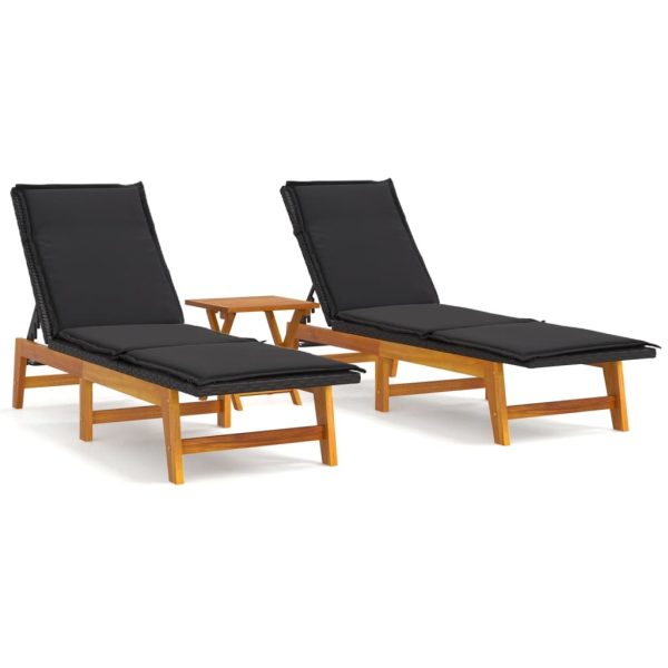 Garden Lounge Set Poly Rattan&Solid Wood Acacia