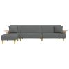 L-shaped Sofa Bed Dark Grey 279x140x70 cm Fabric