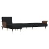 L-shaped Sofa Black 279x140x70 cm Velvet