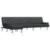 L-shaped Sofa Bed Black 255x140x70 cm Faux Leather