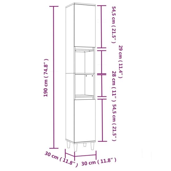 4 Piece Bathroom Furniture Set White Engineered Wood