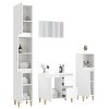 4 Piece Bathroom Furniture Set White Engineered Wood