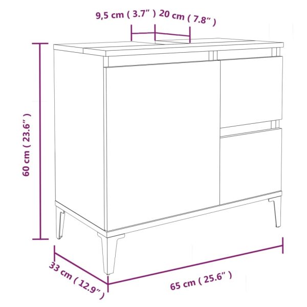 4 Piece Bathroom Furniture Set White Engineered Wood