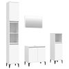 4 Piece Bathroom Furniture Set White Engineered Wood