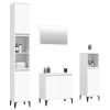 4 Piece Bathroom Furniture Set White Engineered Wood