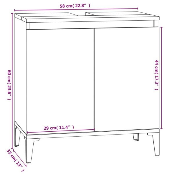 4 Piece Bathroom Furniture Set White Engineered Wood