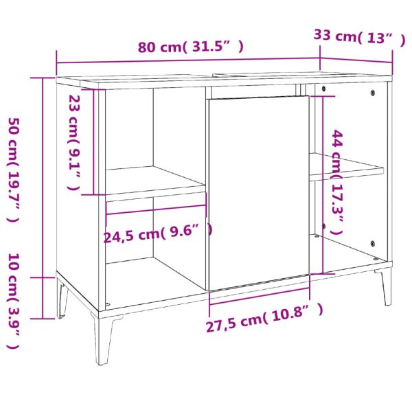 4 Piece Bathroom Furniture Set White Engineered Wood