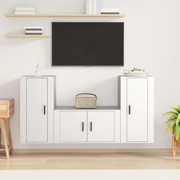 3 Piece TV Cabinet Set Engineered Wood