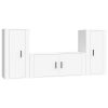 3 Piece TV Cabinet Set White Engineered Wood