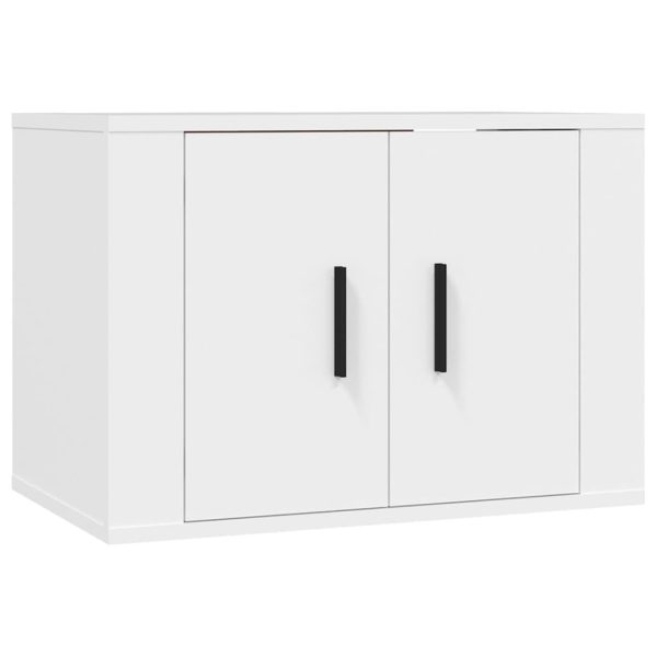 2 Piece TV Cabinet Set White Engineered Wood