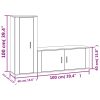 2 Piece TV Cabinet Set White Engineered Wood