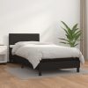 Box Spring Bed with Mattress Black 100×200 cm Faux Leather