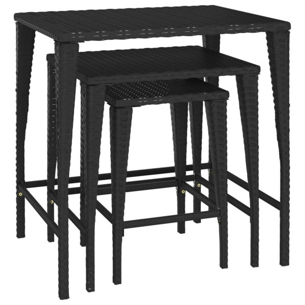 Nesting Tables 3 pcs Poly Rattan