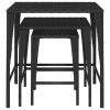 Nesting Tables 3 pcs Black Poly Rattan