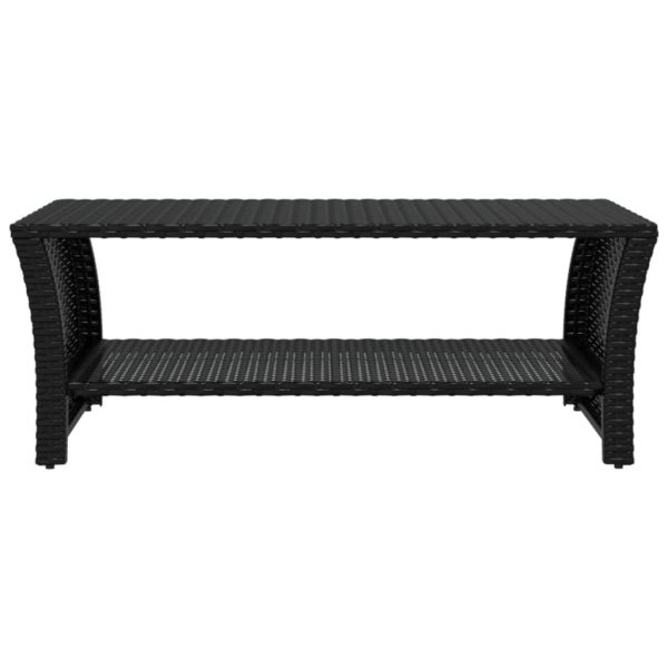 Coffee Table Black 100x50x40 cm Poly Rattan