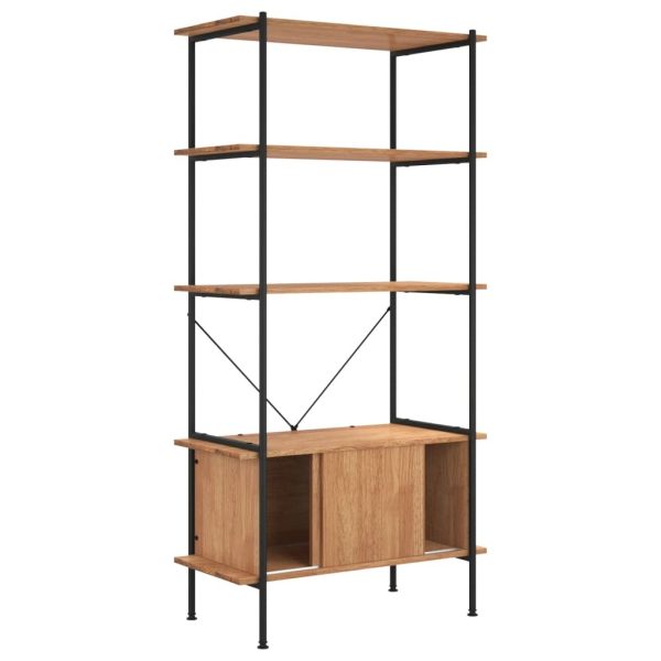 5-Tier Shelving Unit with Cabinet 80x40x163 cm Steel and Engineered Wood