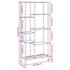 Book Shelf 80x30x180 cm Steel and Engineered Wood