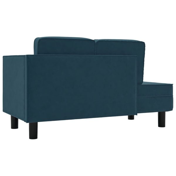 Chaise Lounge with Cushions and Bolster Blue Velvet