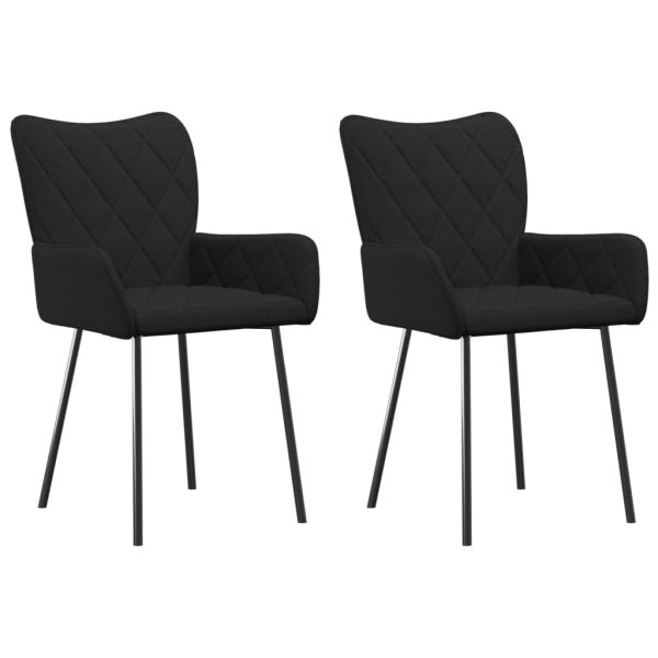 Dining Chairs 2 pcs Black Fabric