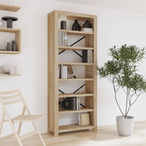 7-Tier Bookcase Solid Wood Acacia