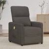 Massage Recliner Chair Dark Grey Microfiber Fabric