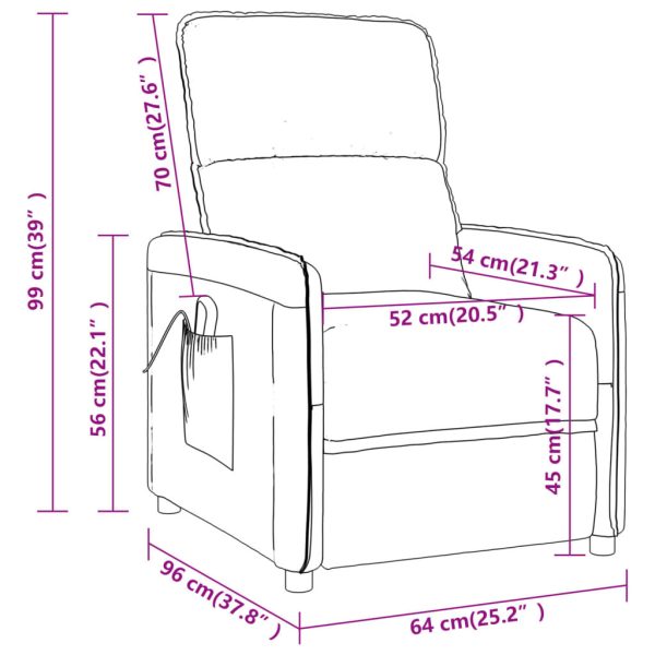 Massage Recliner Chair Dark Grey Microfiber Fabric