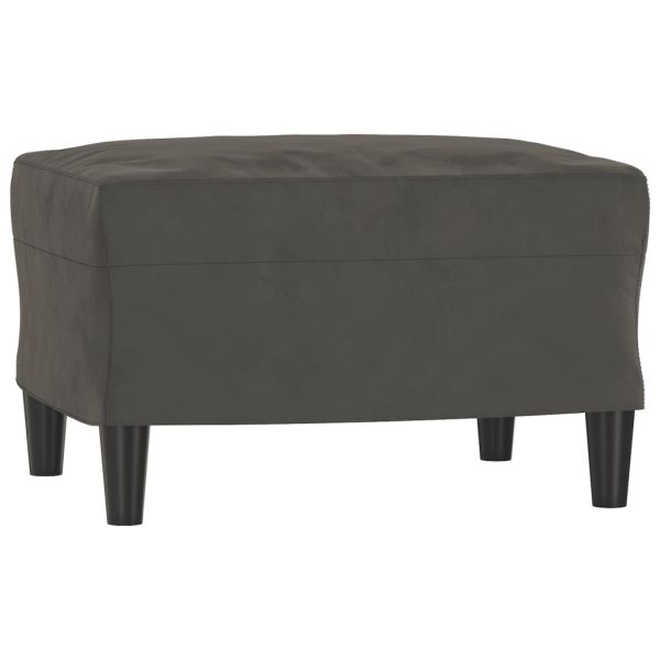 Footstool Dark Grey Velvet