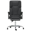 Massage Reclining Office Chair Black Faux Leather