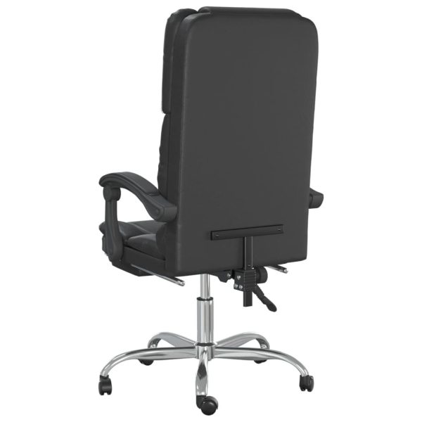 Massage Reclining Office Chair Black Faux Leather