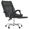 Massage Reclining Office Chair Black Faux Leather