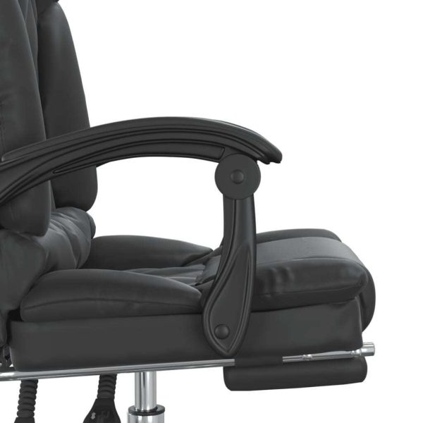 Massage Reclining Office Chair Black Faux Leather