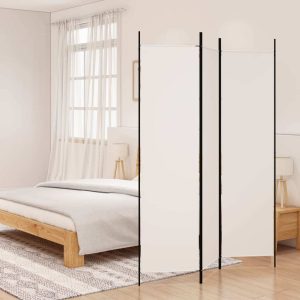 Braintree 3-Panel Room Divider White 150×200 cm Fabric