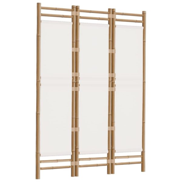 Cumbernauld Folding 3-Panel Room Divider 120 cm Bamboo and Canvas