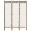 Cumbernauld Folding 3-Panel Room Divider 120 cm Bamboo and Canvas