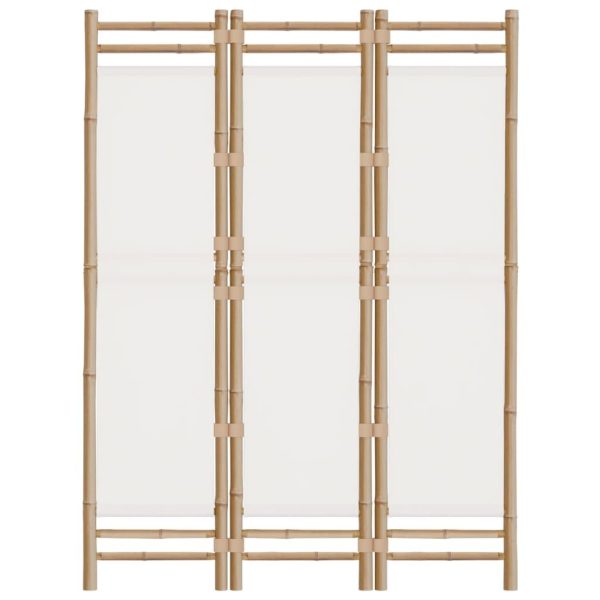 Cumbernauld Folding 3-Panel Room Divider 120 cm Bamboo and Canvas