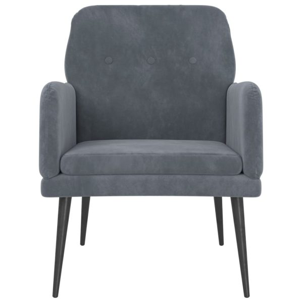 Armchair Dark Grey 62x79x79 cm Velvet