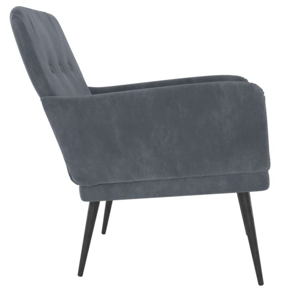 Armchair Dark Grey 62x79x79 cm Velvet