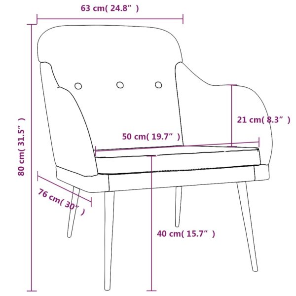 Armchair Dark Grey 63x76x80 cm Fabric