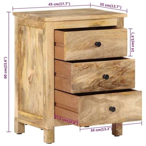 Bedside Cabinet 45x35x60 cm Solid Wood Mango